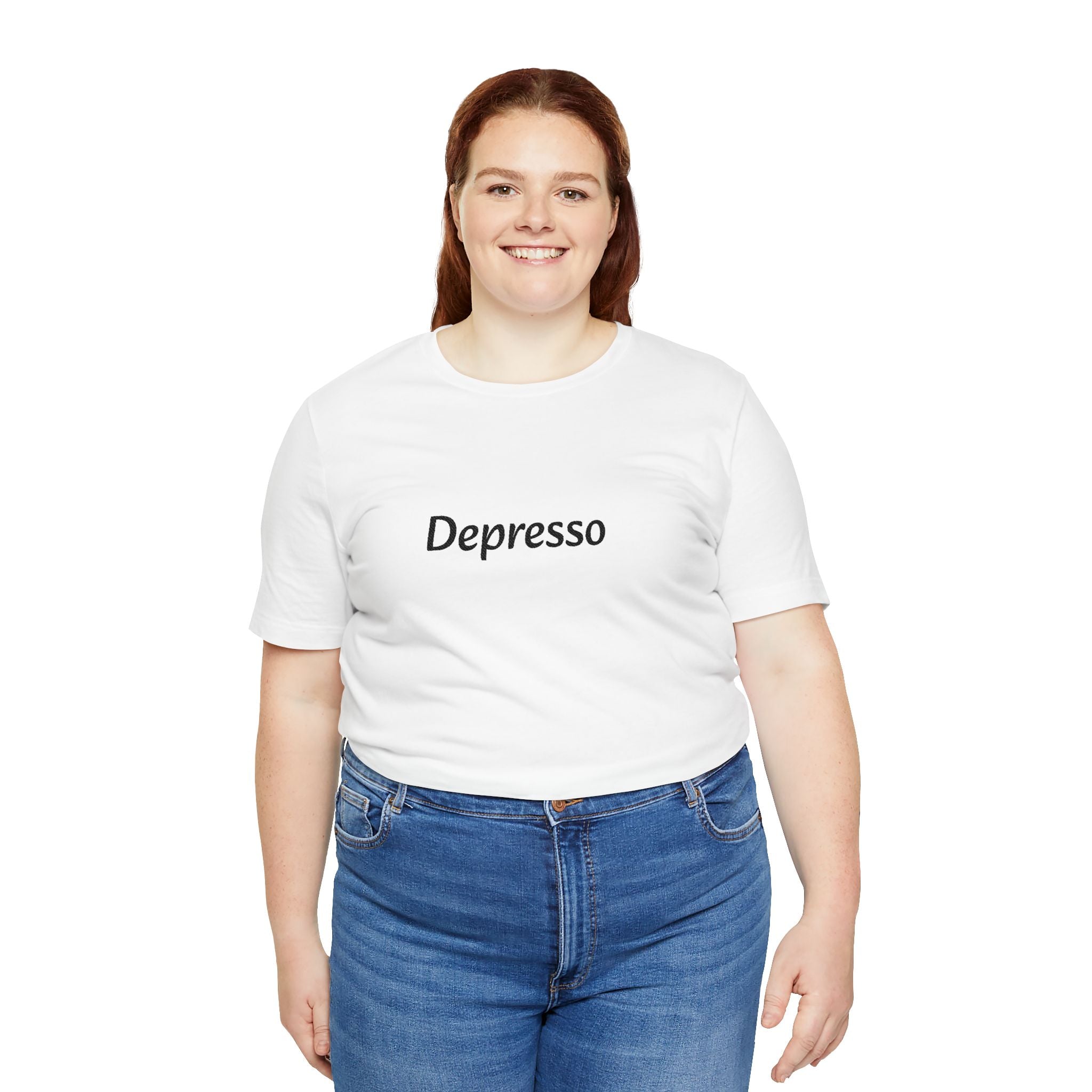 Depresso Tee — Minimalist Humorous Mental Health T-Shirt
